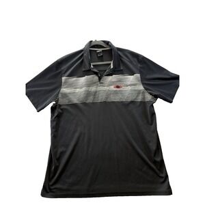 Oakley Black/White/Red Stretch Golf Polo Performance Active Sports Size XL